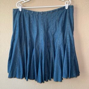 For Joseph Y2K Pleated Denim Coastal Cowgirl Boho Mini Skirt Size L